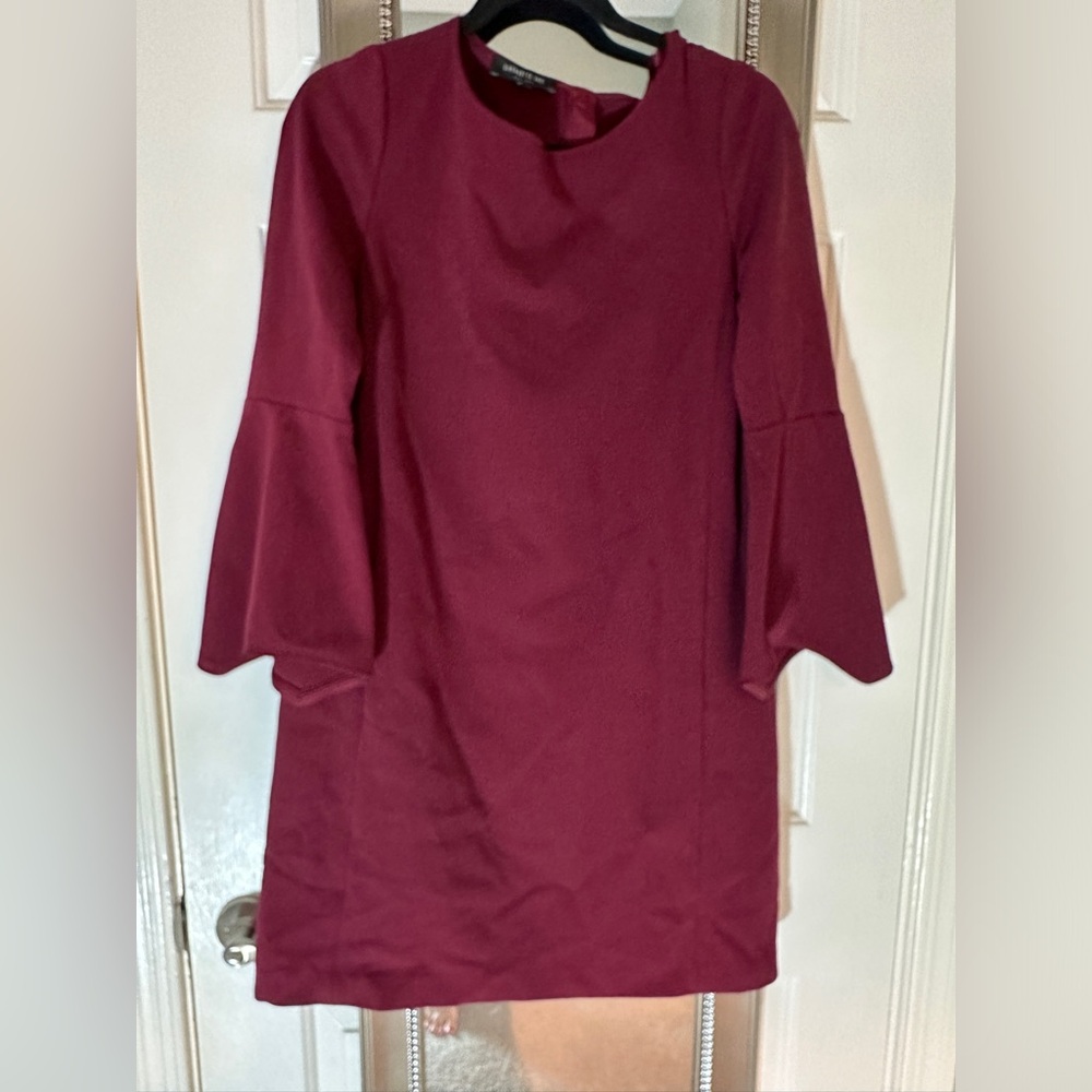 Lafayette 148 New York bell sleeve dress, Burgundy, NWOT